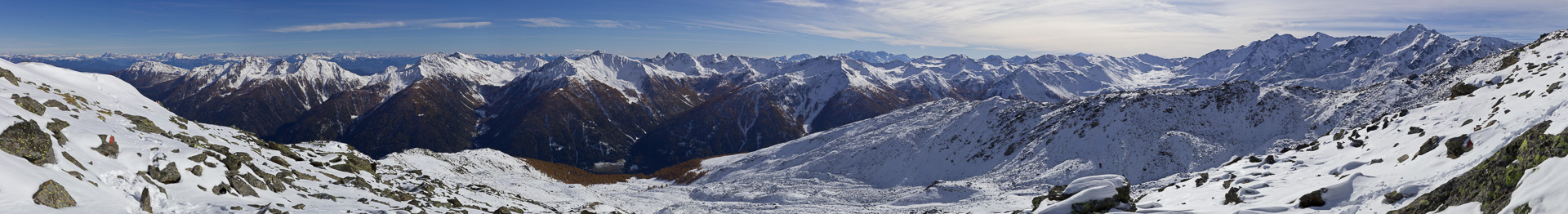 Blick auf die Dolomiten und ins Ultental.