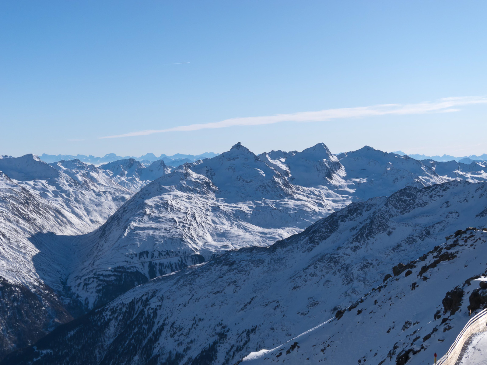 Dolomiten, Timmelsjoch und das Obergurgler Skigebiet.