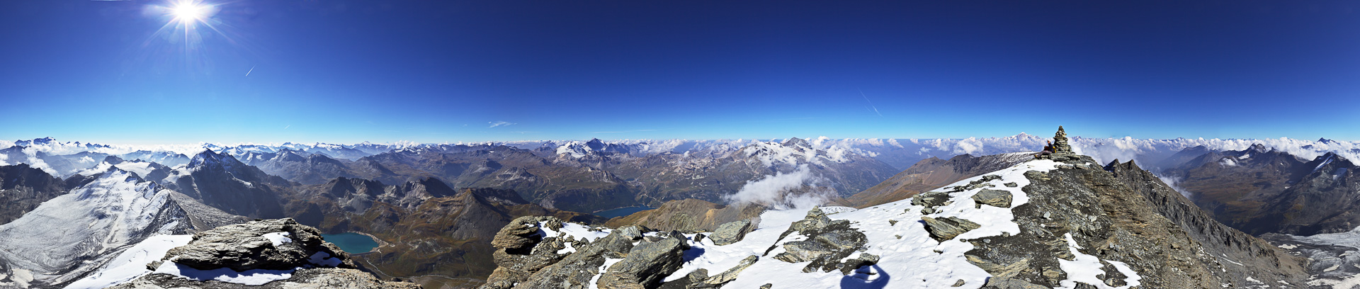 Gipfelpanorama mit wunderbarem Fernblick zwischen Paradiso und Vanoise.