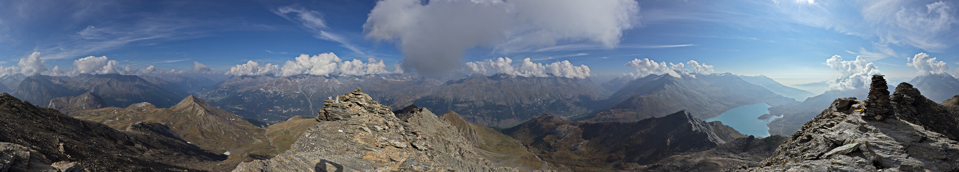 Blick auf die Haute Maurienne und den Lac du Mont Cenis.