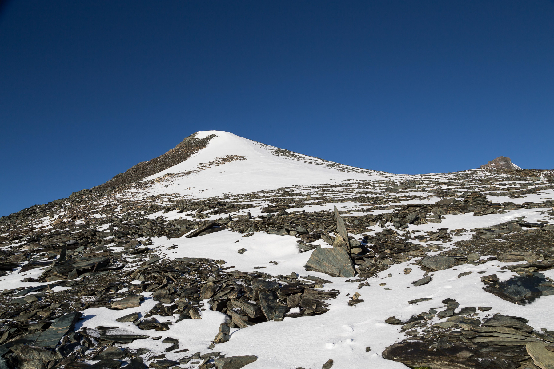 zur Punta Rossa - der Gipfel ist noch nicht zu sehen.