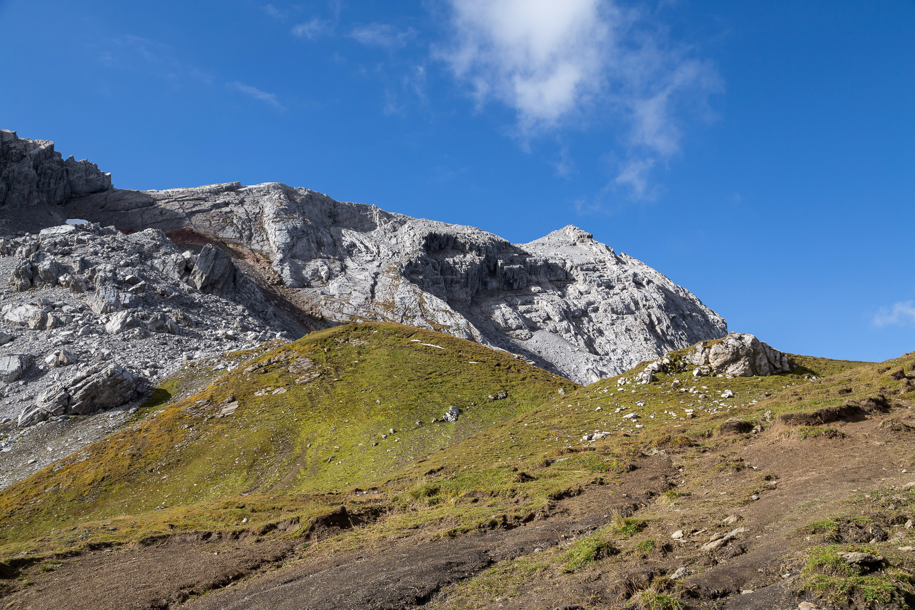Der Aufstiegsweg zur Großen Kirchlispitze (2.552 m).
