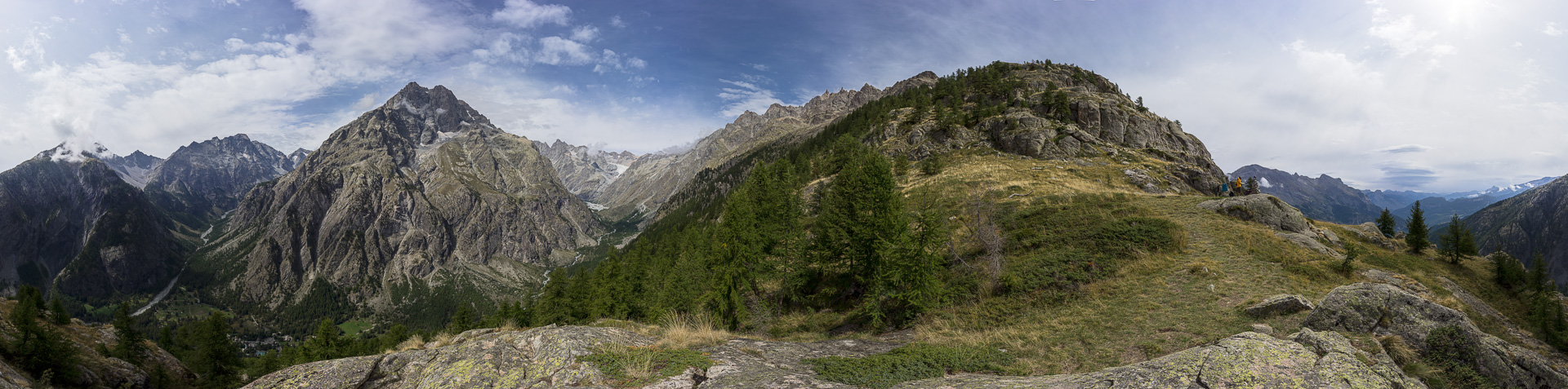 "Gipfelpanorama" mit Mont Pelvoux und Glacier Blanc.
