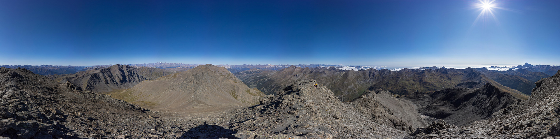Gipfelpanorama von einem der besten Aussichtspunkte in den Südalpen.