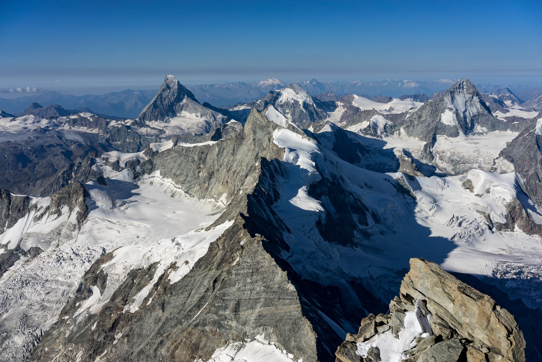 Matterhorn, Gran Paradiso und Dent Blanche.