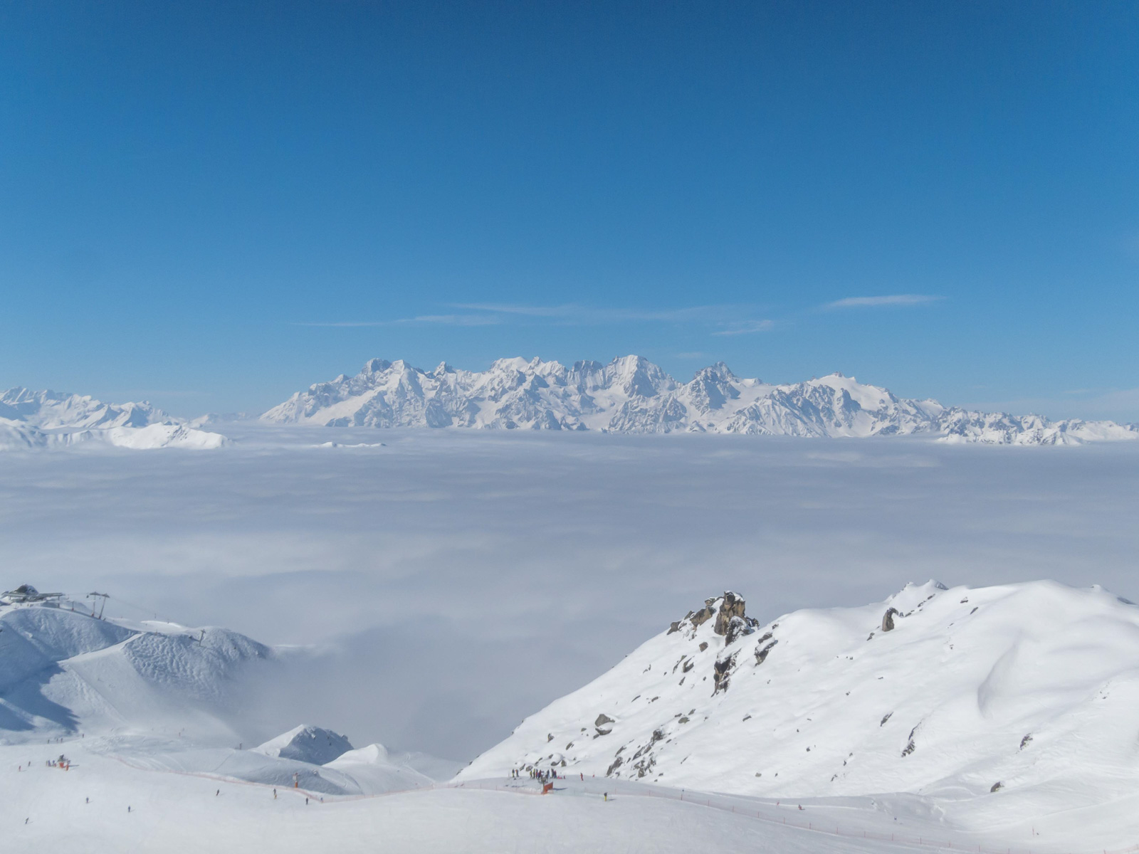 Mont Blanc mit Grandes Jorasses.