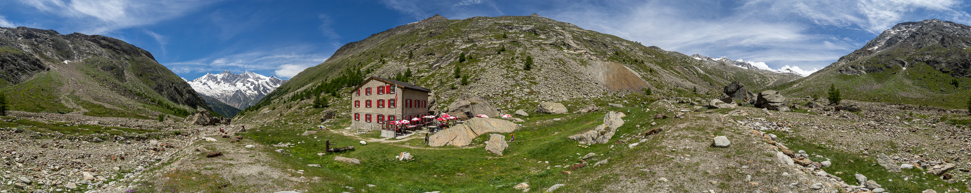 Panorama im Aufstieg zur Almageller Hütte.
