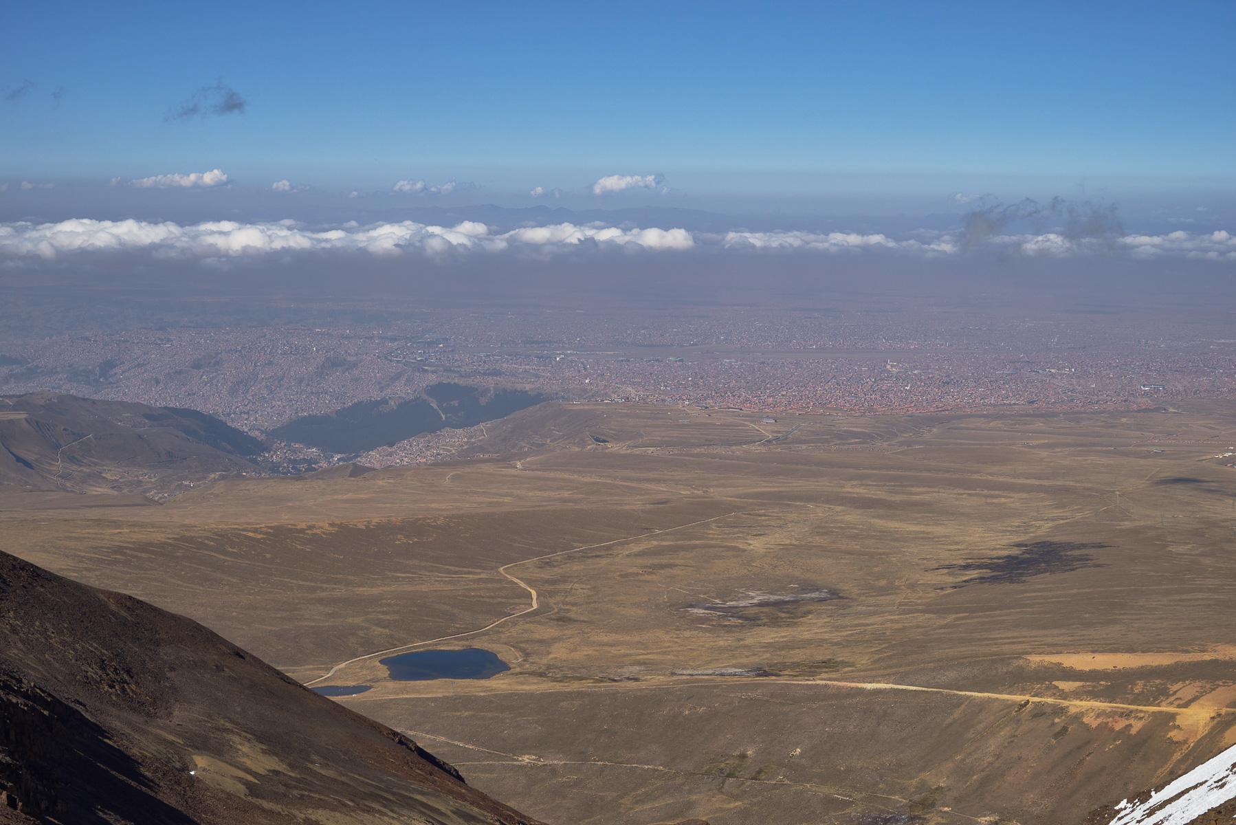 Blick auf La Paz (links) und El Alto (rechts).
