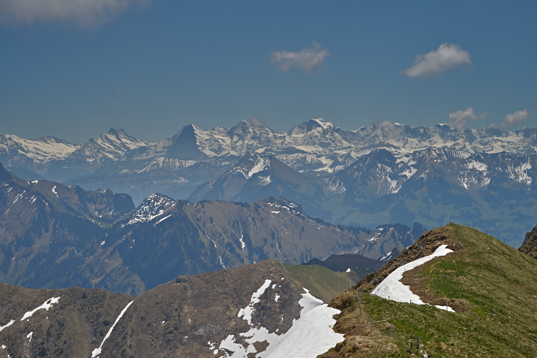 Schreckhorn, Eiger, Mönch und Jungfrau.