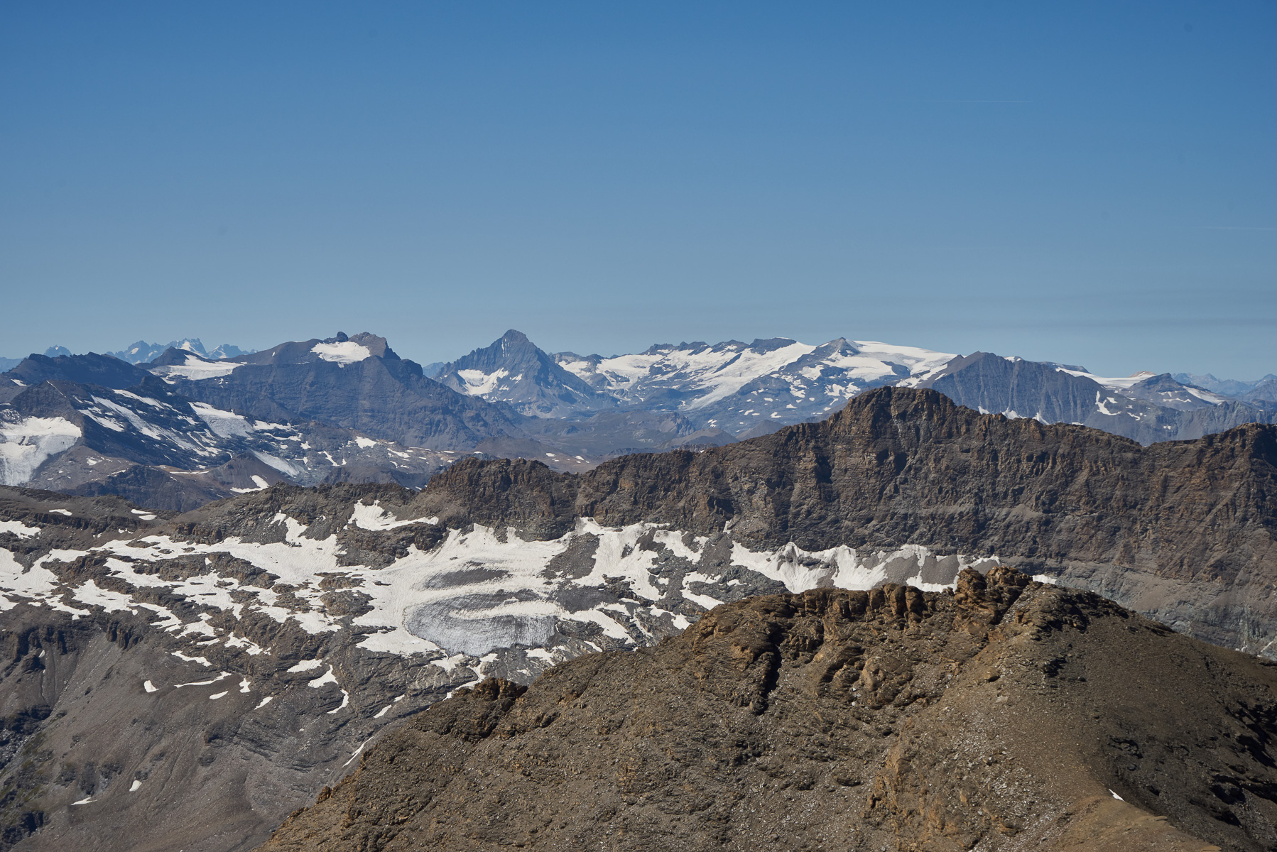 Die Glaciers de la Vanoise mit Dent Parrachée (links)