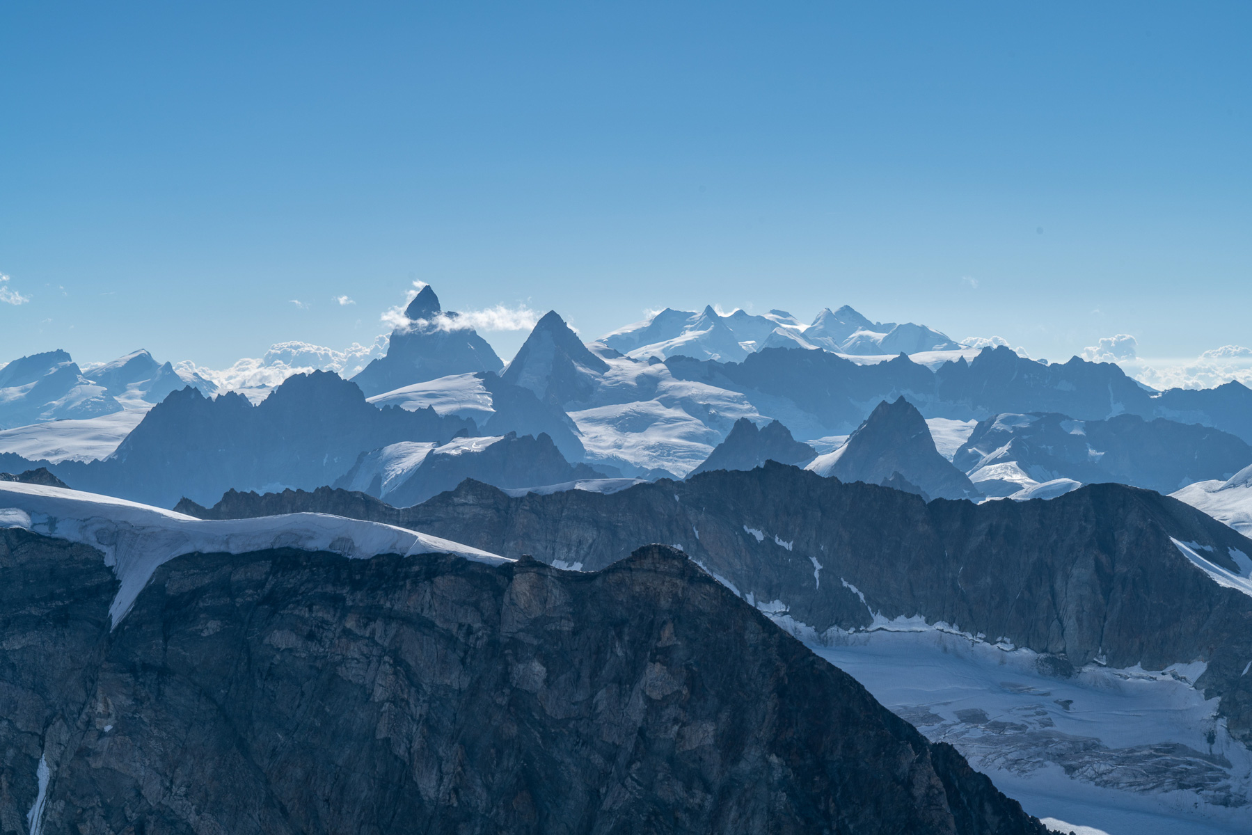 Matterhorn, Dent d'Hérens und Monte Rosa
