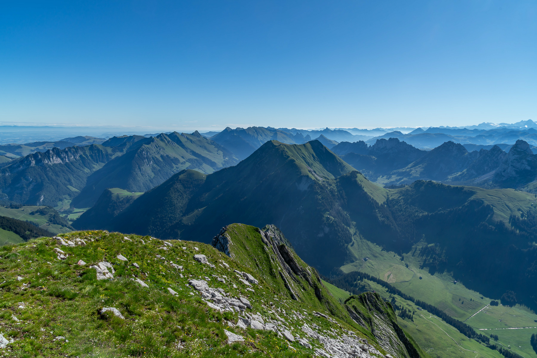Blick auf die nördlichen Freiburger Alpen