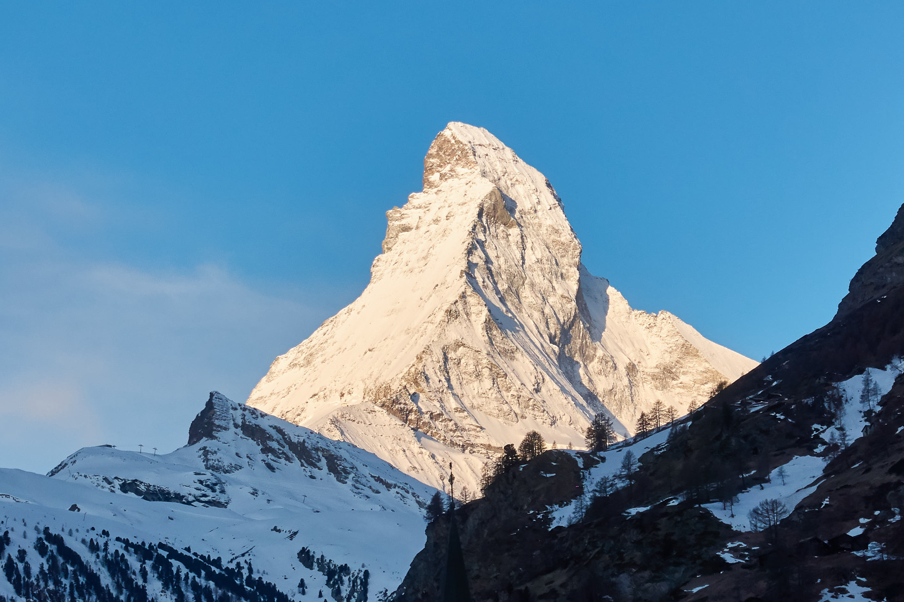 Der morgendliche Blick aufs Matterhorn