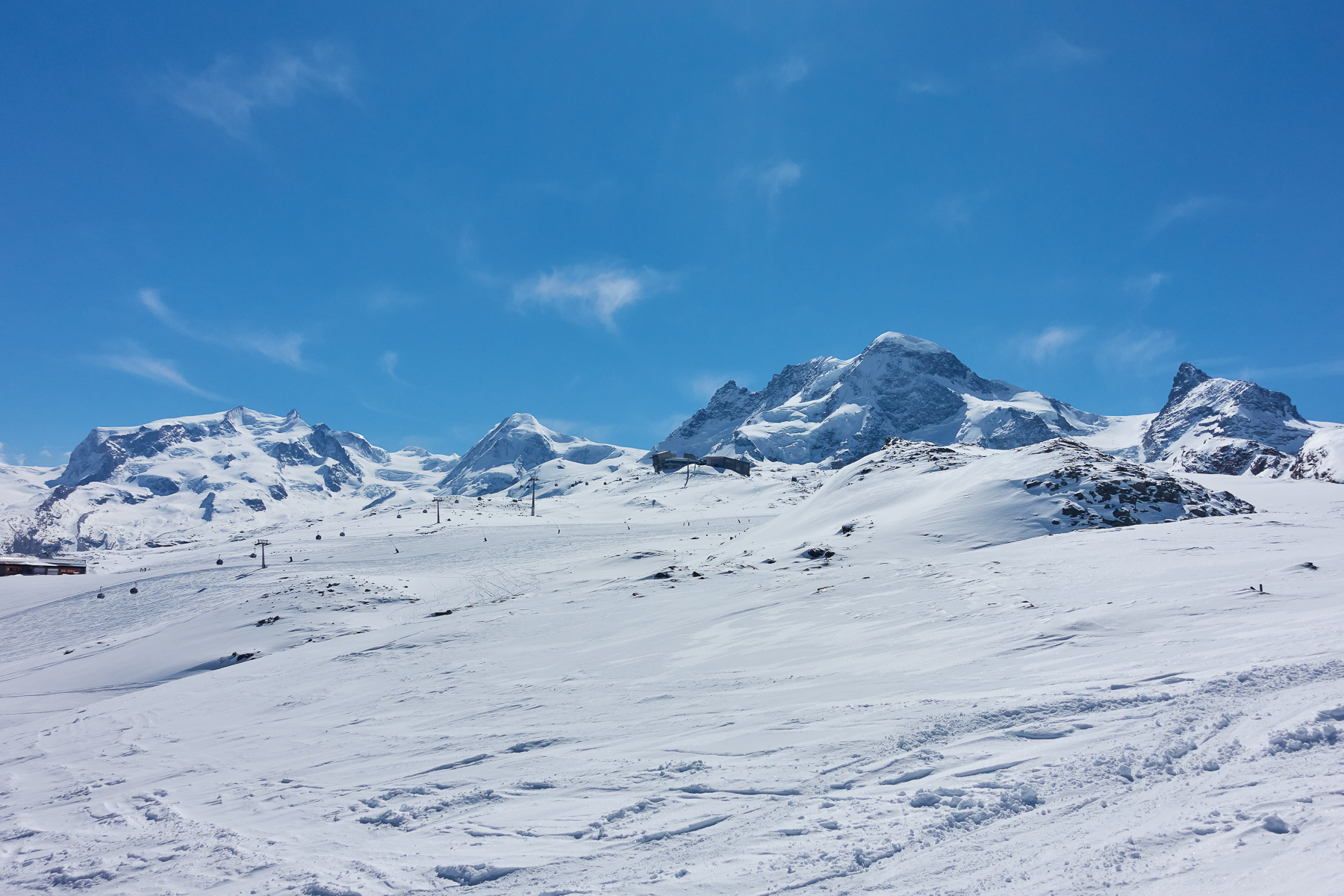 Monte Rosa, Liskamm, Breithorn und Klein Matterhorn