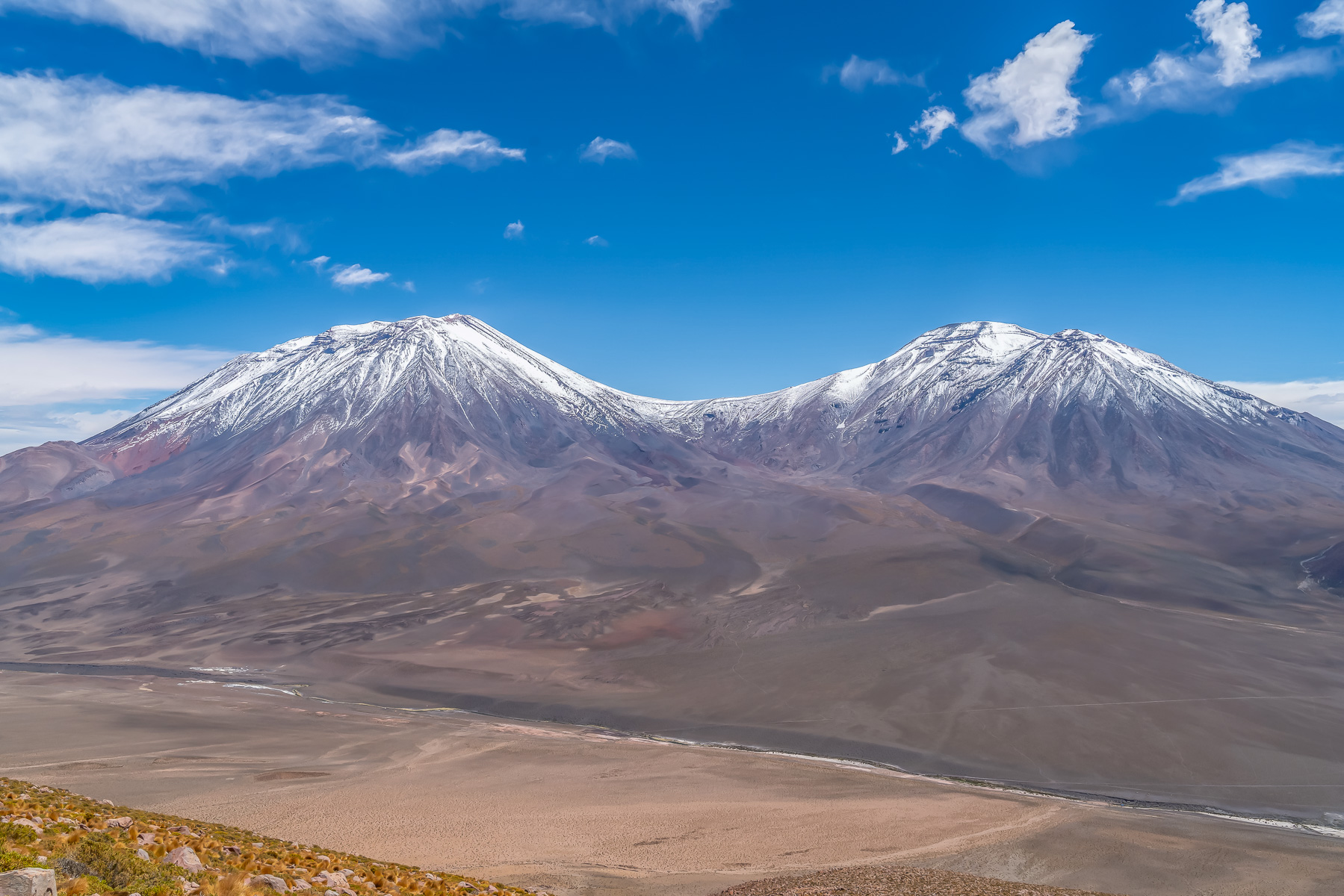 Zwei Vulkane, die wir eigentlich besteigen wollten, aber wegen einer Militärübung ausweichen mussten.